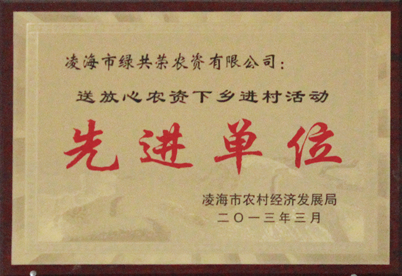 送放心農(nóng)資下鄉(xiāng)進(jìn)村活動先進(jìn)單位
